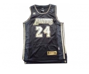 nba los angeles lakers #24 kobe bryant black throwback gold number