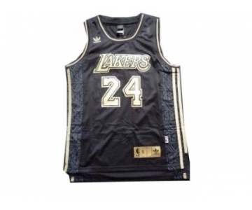 nba los angeles lakers #24 kobe bryant black throwback gold number