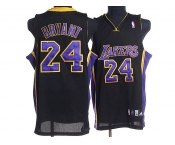 nba los angeles lakers #24 kobe bryant black(blue number)