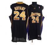 nba los angeles lakers #24 kobe bryant black(gold number)