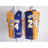 nba los angeles lakers #24 kobe bryant blue-yellow[strip][revolution 30 swingman]