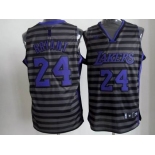 nba los angeles lakers #24 kobe bryant grey[black strip]