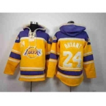 nba los angeles lakers #24 kobe bryant purple-yellow[pullover hooded sweatshirt]