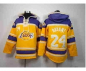 nba los angeles lakers #24 kobe bryant purple-yellow[pullover hooded sweatshirt]