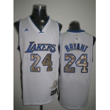 nba los angeles lakers #24 kobe bryant white(grey number)