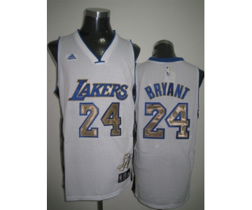 nba los angeles lakers #24 kobe bryant white(grey number)