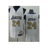 nba los angeles lakers #24 kobe bryant white[revolution 30][gold number]