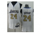 nba los angeles lakers #24 kobe bryant white[revolution 30][gold number]