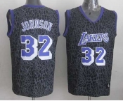 nba los angeles lakers #32 johnson black leopard print[2014 new]