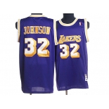 nba los angeles lakers #32 johnson m&n purple