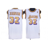 nba los angeles lakers #32 johnson m&n white