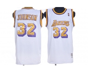 nba los angeles lakers #32 johnson m&n white