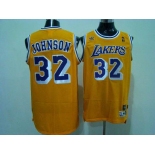 nba los angeles lakers #32 johnson m&n yellow[swingman]