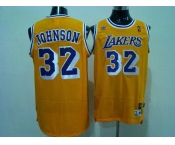 nba los angeles lakers #32 johnson m&n yellow[swingman]