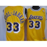 nba los angeles lakers #33 abdul-jabbar m&n yellow