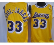 nba los angeles lakers #33 abdul-jabbar m&n yellow