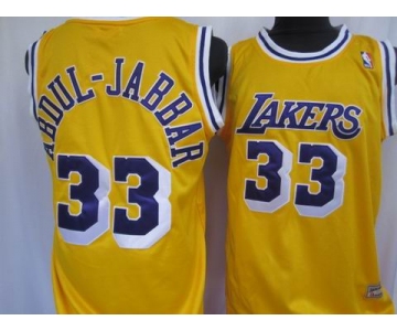 nba los angeles lakers #33 abdul-jabbar m&n yellow