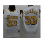 nba los angeles lakers #33 jabbar throwback white