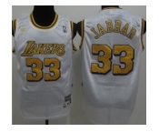 nba los angeles lakers #33 jabbar throwback white