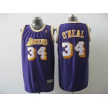 nba los angeles lakers #34 o'neal purple