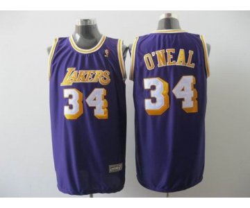 nba los angeles lakers #34 o'neal purple