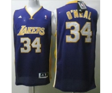 nba los angeles lakers #34 o`neal purple[revolution 30 swingman]