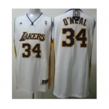 nba los angeles lakers #34 o`neal white[revolution 30 swingman]