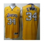 nba los angeles lakers #34 o`neal yellow[revolution 30 swingman]