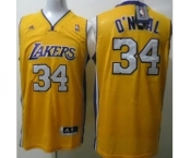 nba los angeles lakers #34 o`neal yellow[revolution 30 swingman]