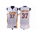 nba los angeles lakers #37 artest white(fans edition)