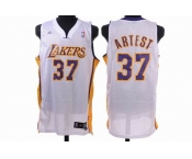 nba los angeles lakers #37 artest white(fans edition)