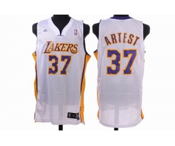 nba los angeles lakers #37 artest white(fans edition)