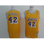 nba los angeles lakers #42 worihy yellow