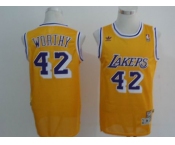 nba los angeles lakers #42 worihy yellow