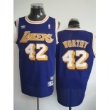 nba los angeles lakers #42 worthy m&n purple