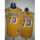 nba los angeles lakers #73 rodman m&n yellow