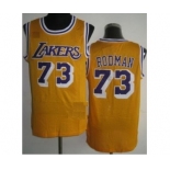 nba los angeles lakers #73 rodman yellow[m&n]