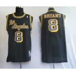 nba los angeles lakers #8 bryant m&n black