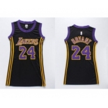 NBA Women Lakers #24 Kobe Bryant Black(Purple No.) Dress Stitched Jerseys