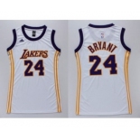 NBA Women Lakers #24 Kobe Bryant White Dress Stitched Jerseys