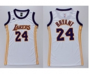 NBA Women Lakers #24 Kobe Bryant White Dress Stitched Jerseys