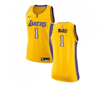 Women Nike Los Angeles Lakers #1 JaVale McGee Gold NBA Swingman Icon Edition Jersey