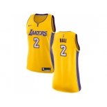 Women Nike Los Angeles Lakers #2 Lonzo Ball Gold NBA Swingman Icon Edition Jersey