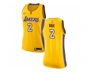 Women Nike Los Angeles Lakers #2 Lonzo Ball Gold NBA Swingman Icon Edition Jersey