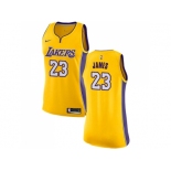 Women Nike Los Angeles Lakers #23 LeBron James Gold NBA Swingman Icon Edition Jersey