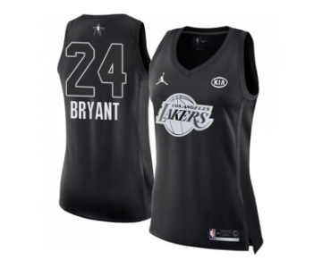 Women Nike Los Angeles Lakers #24 Kobe Bryant Black NBA Jordan Swingman 2018 All-Star Game Jersey