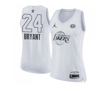 Women Nike Los Angeles Lakers #24 Kobe Bryant White NBA Jordan Swingman 2018 All-Star Game Jersey