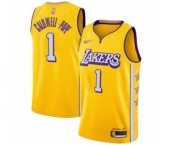 Women's Los Angeles Lakers #1 Kentavious Caldwell-Pope Swingman Gold Basketball Jersey - 2019-20 City Edition