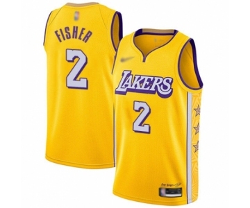 Women's Los Angeles Lakers #2 Derek Fisher Swingman Gold Basketball Jersey - 2019-20 City Edition