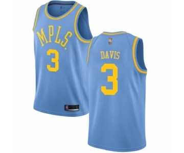 Women's Los Angeles Lakers #3 Anthony Davis Authentic Blue Hardwood Classics Basketball Jersey